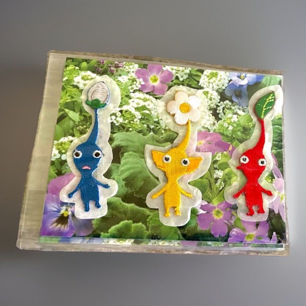 Pikmin 3 Nintendo Wii U SDCC 2013 Promotional Patch Set Blue Yellow Red SEALED